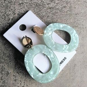 Express Muticolored Acrylic/Gold Tone Earrings New